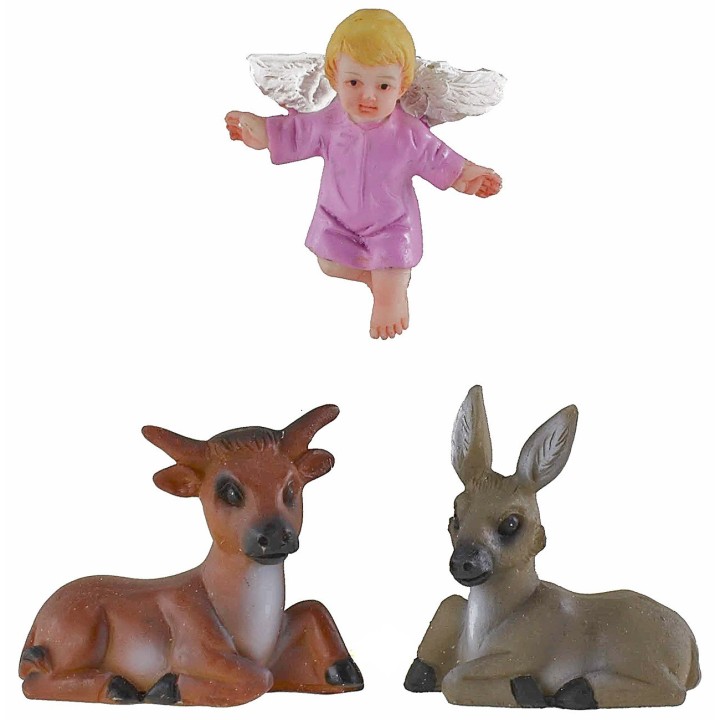 Natività 6 soggetti in resina cm 7 stile bambino Oliver