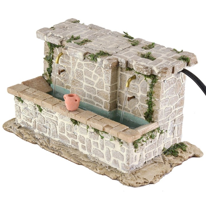 Stone sink with 2 taps and buckets