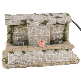 Stone sink with 2 taps and buckets