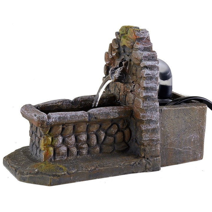 Fuente funcional efecto piedra en resina de 7,5x15,5x11 cm h