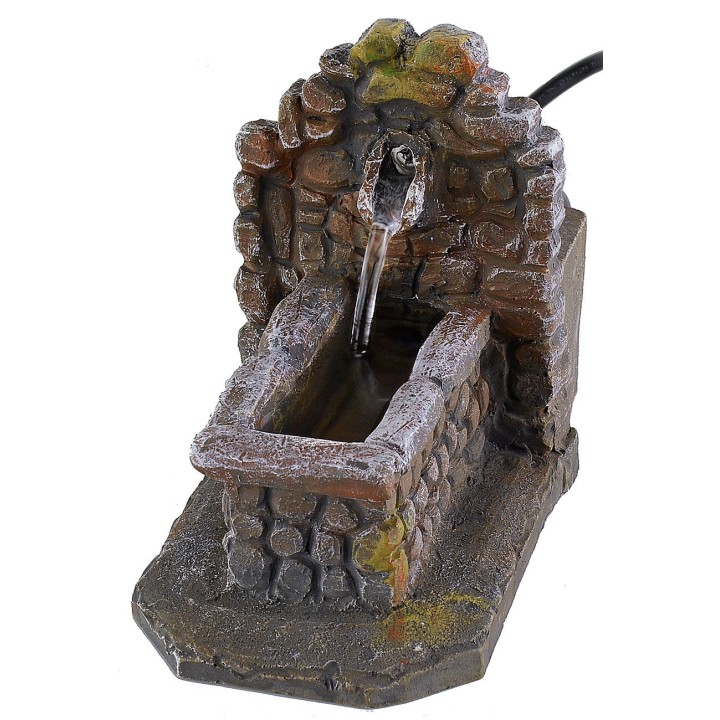 Fuente funcional efecto piedra en resina de 7,5x15,5x11 cm h