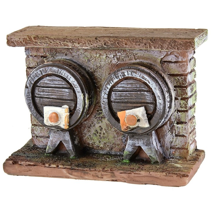 Wall with resin barrels 9.5x3.5x6.5 cm h