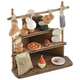 Corner stall with cheeses 8x6x5.6 cm h