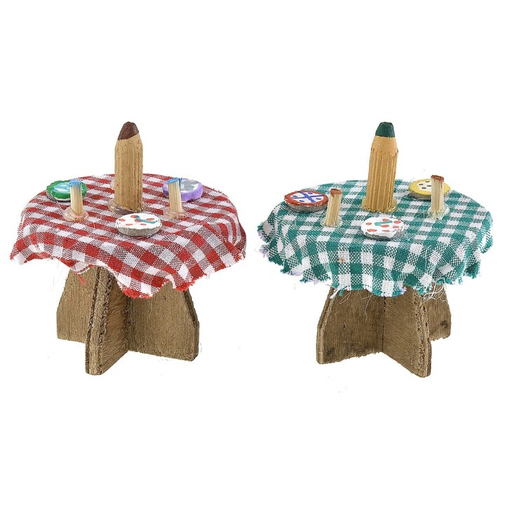Tavolo tondo apparecchiato in colori assortiti ø 4,8x3,5 h