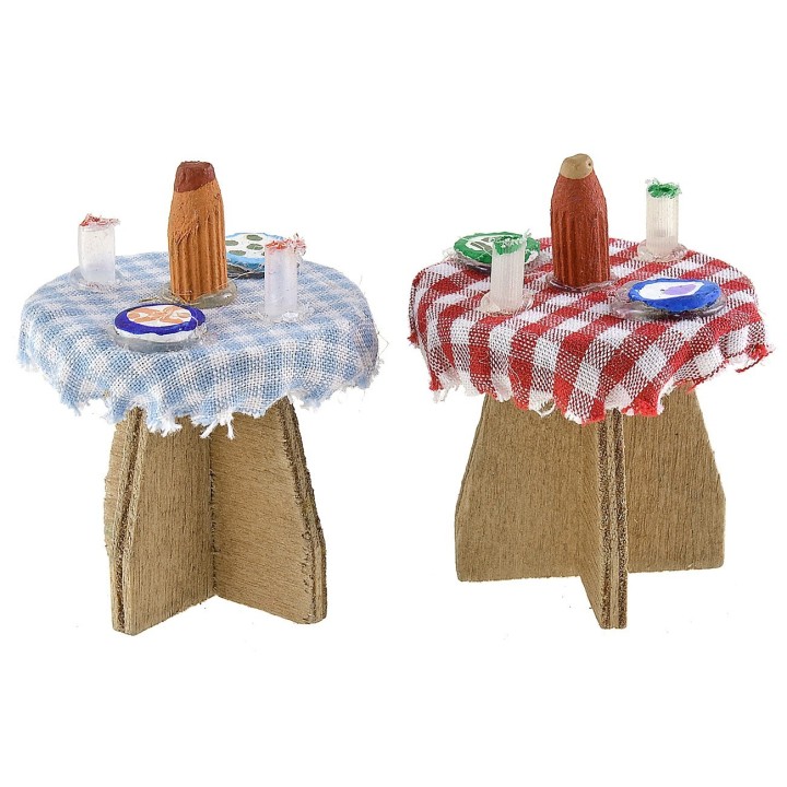 Tavolo rotondo apparecchiato in colori assortiti ø 3,7x3,6 h