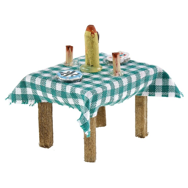 Tavolo apparecchiato in colori assortiti cm 4,1x3,4x2,9 h