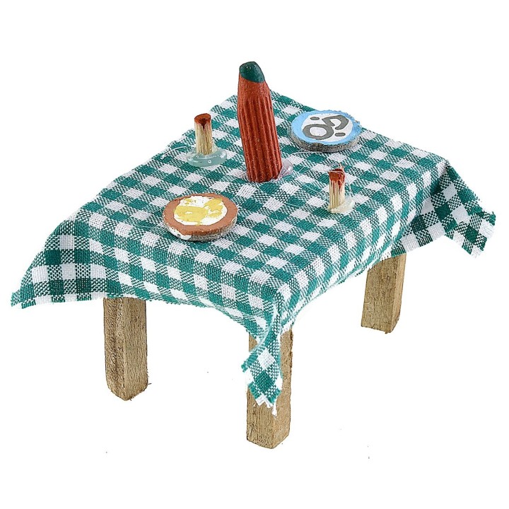 Tavolo apparecchiato in colori assortiti cm 5,5x4,1x3,5 h
