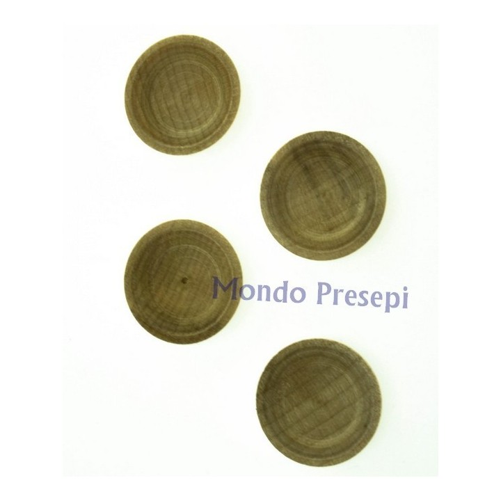 Set 4 piatti ø cm 2 in legno