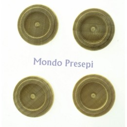 Set of 4 wooden dinner plates ø cm 2