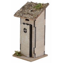 Letrina de madera para belén cm 6x6x13 h
