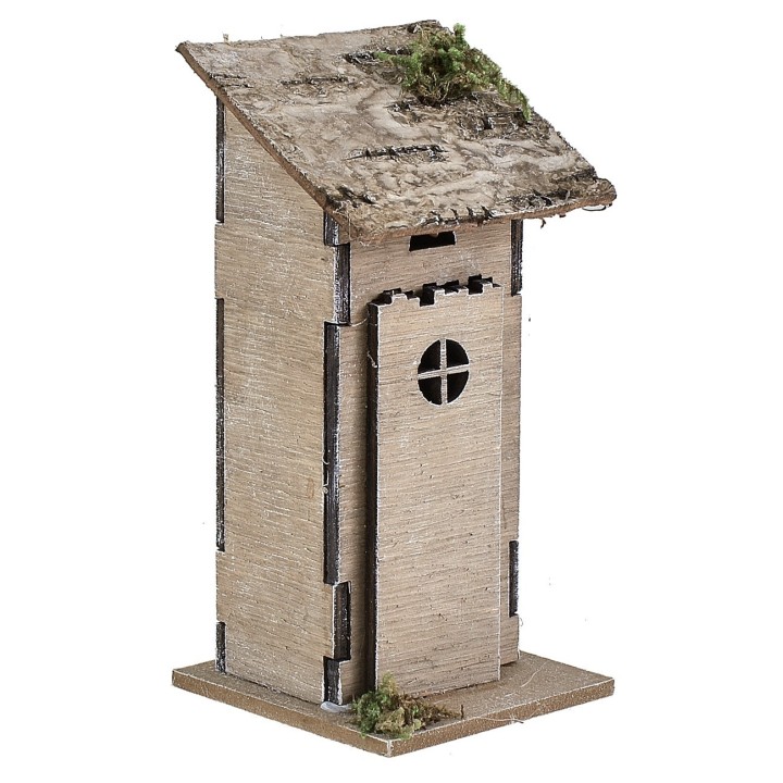 Wooden latrine for nativity scene 6x6x13 cm h