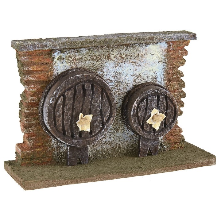 Muro con botti per presepe cm 19x6x12,5 h