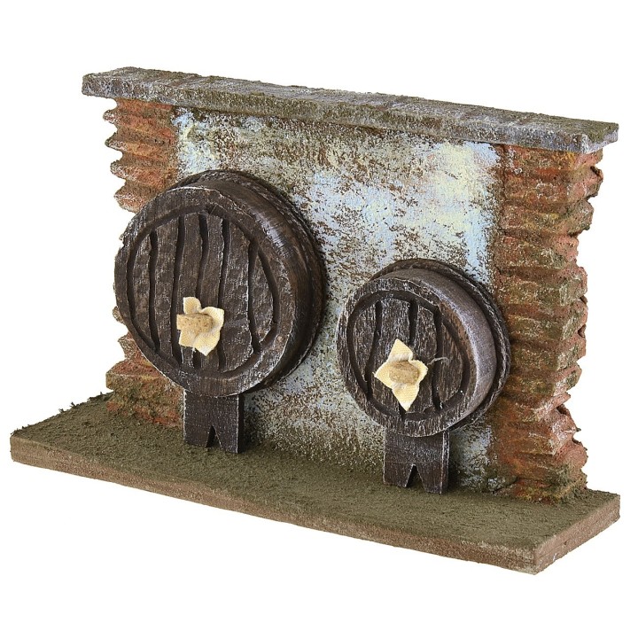 Muro con botti per presepe cm 19x6x12,5 h