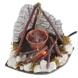Boiling effect cauldron with working fire