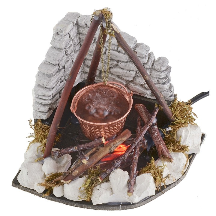 Boiling effect cauldron with working fire