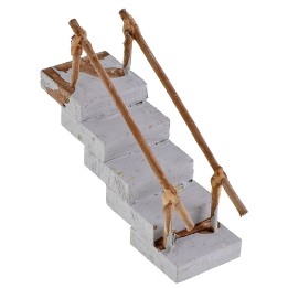 Escalera recta de madera con pasamanos cm 2,8x8,8x4,1 h