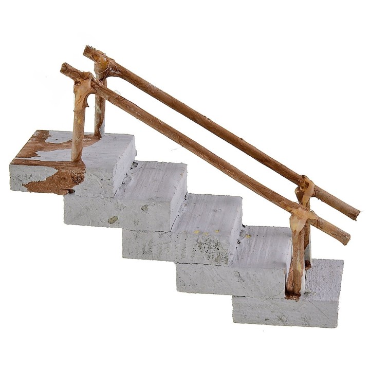 Escalera recta de madera con pasamanos cm 2,8x8,8x4,1 h