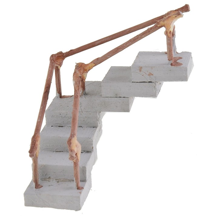Escalera de esquina de madera con pasamanos de 7,5x7,5x5,7 cm h