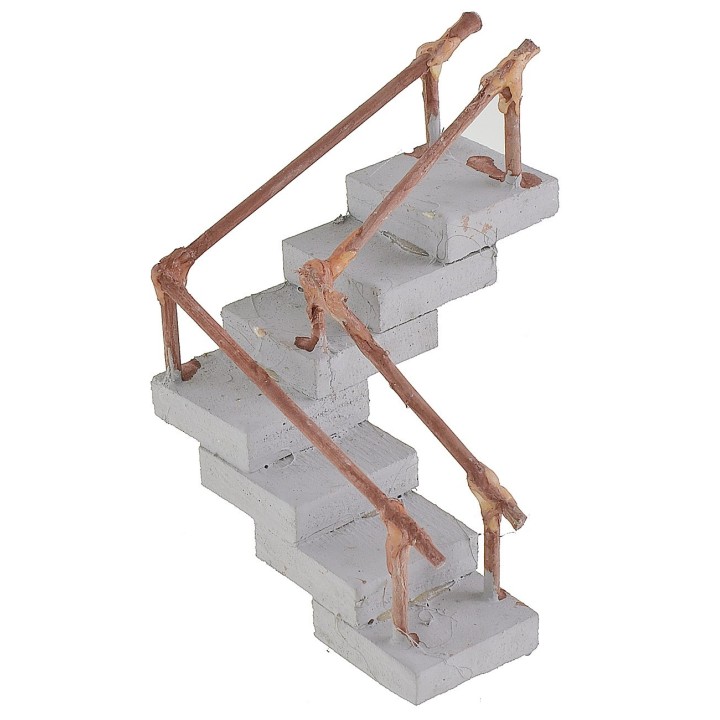 Escalera de esquina de madera con pasamanos de 7,5x7,5x5,7 cm h