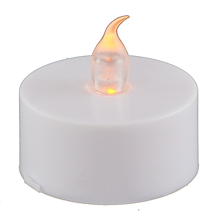 White candle ø 3.7 cm with battery-powered flame to create a