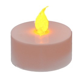 White candle ø 3.7 cm with battery-powered flame to create a