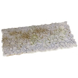 Pavimento gris de piedras mixtas en yeso para belén hecho a