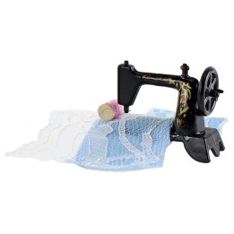 Sewing machine for nativity scene with fabric 3.5x1.4x2.7 h cm
