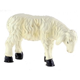 Sheep with yellow stripes low head for statues 15 cm