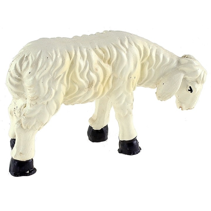 Sheep with yellow stripes low head for statues 15 cm
