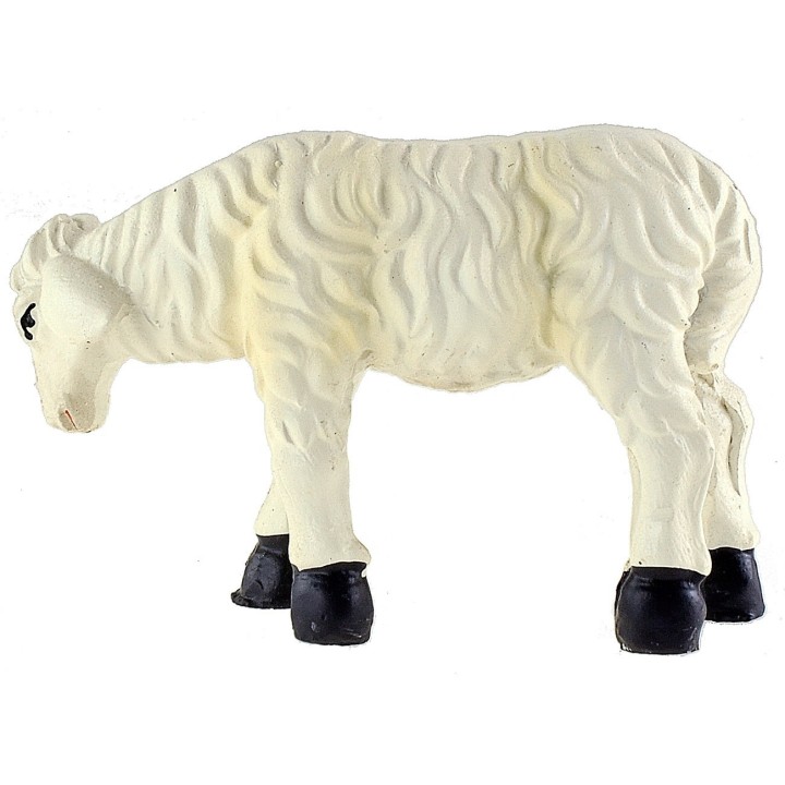Pecora con striature gialle testa bassa per statue 15 cm