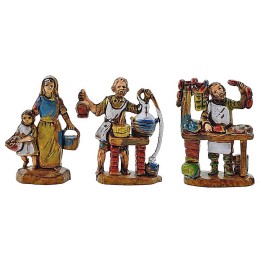 Set 3 statuine per presepe cm 3,5
