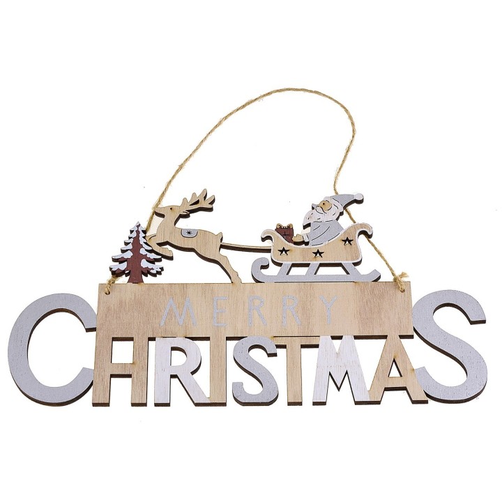 Adorno de Navidad Merry Christmas cm 30x0,5x17 h
