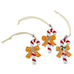 Juego de 3 bastones de caramelo de resina de 4,2x8,1 cm de