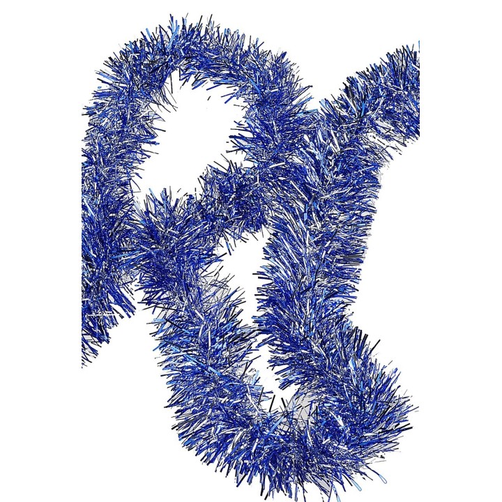 Festone natalizio argento e blu ø 5,7x200 cm