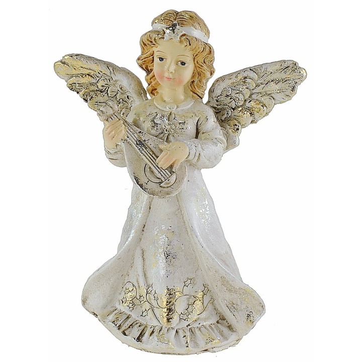 Resin angel with mandolin 12 cm