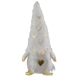 Gnomo blanco navideño h 30 cm