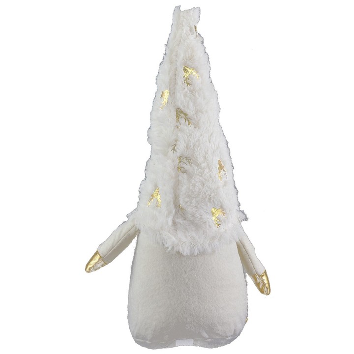 Gnomo blanco navideño con barba larga h 30 cm