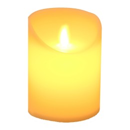 Beige tea light with battery-operated flickering LED flame, h