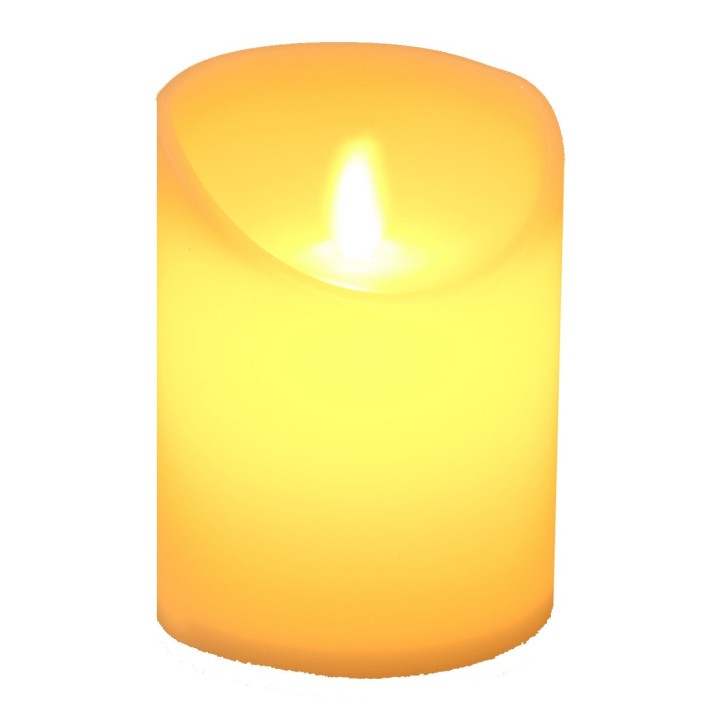 Luz beige con llama LED parpadeante a batería h 10 cm