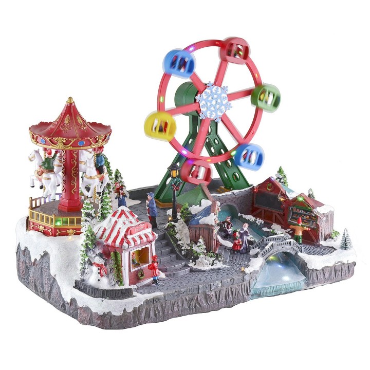Christmas amusement park with music and mains-operated lighting