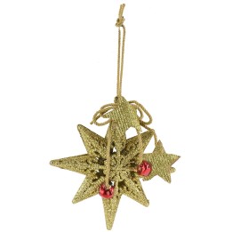Estrella dorada con purpurina de 13x13 cm h