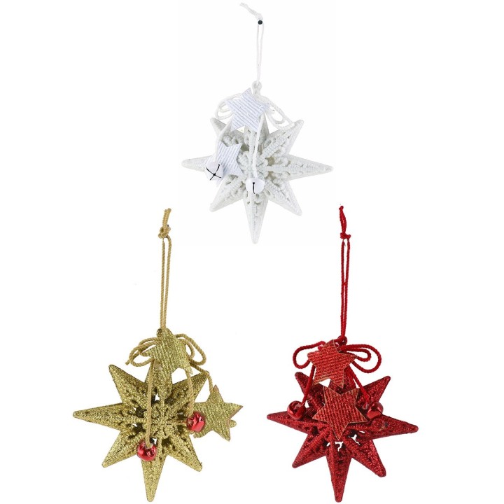 Estrella brillante roja de 13x13 cm h