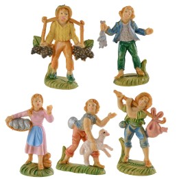 Conjunto de 5 figuras de 4 cm para belén.