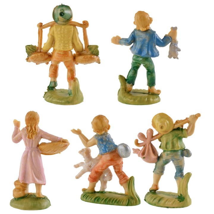 Conjunto de 5 figuras de 4 cm para belén.