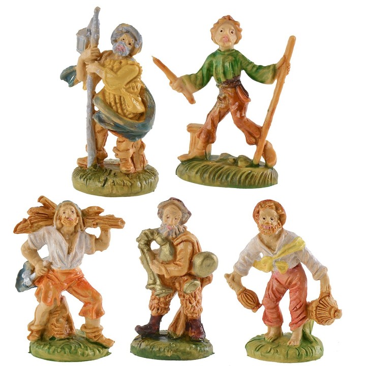 Set 5 pastori cm 4 per presepe
