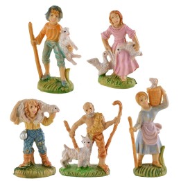 Conjunto de 5 figuritas de 4 cm para el belén.