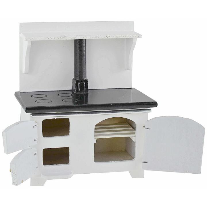 White kitchen stove 9.5x5x11.5 cm h