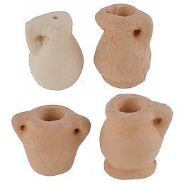Set of 4 terracotta amphorae h 1.4-1.9 cm