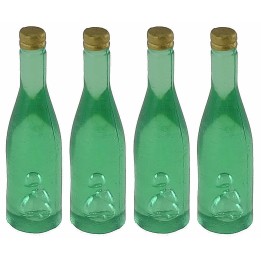 Conjunto de 4 botellas verde claro cm 3,6 h miniaturas para