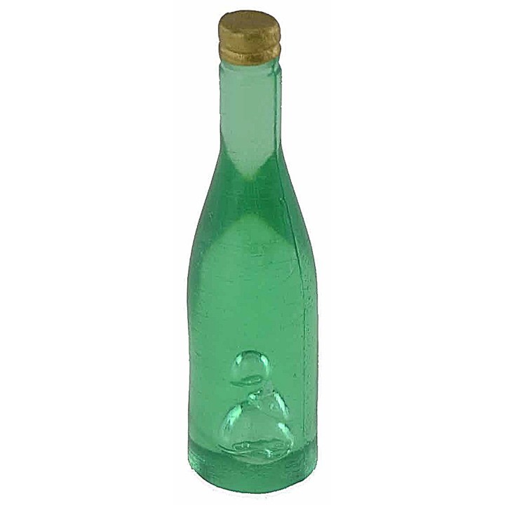 Set 4 bottiglie verde chiaro cm 3,6 h minuterie presepe